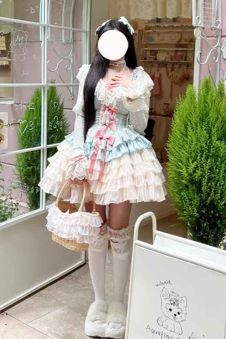 Goddess Ballet Romance Multi-Layer Ruffle Sweet Princess Dress - 2 Shades