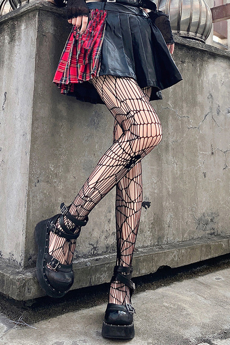Halloween Skull-Pattern Sheer Gothic Tights