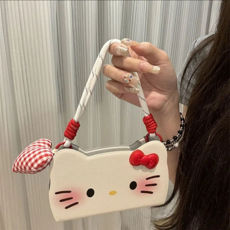 Cute Bow Kitty with IPhone Case with Red  Lanyard KI573