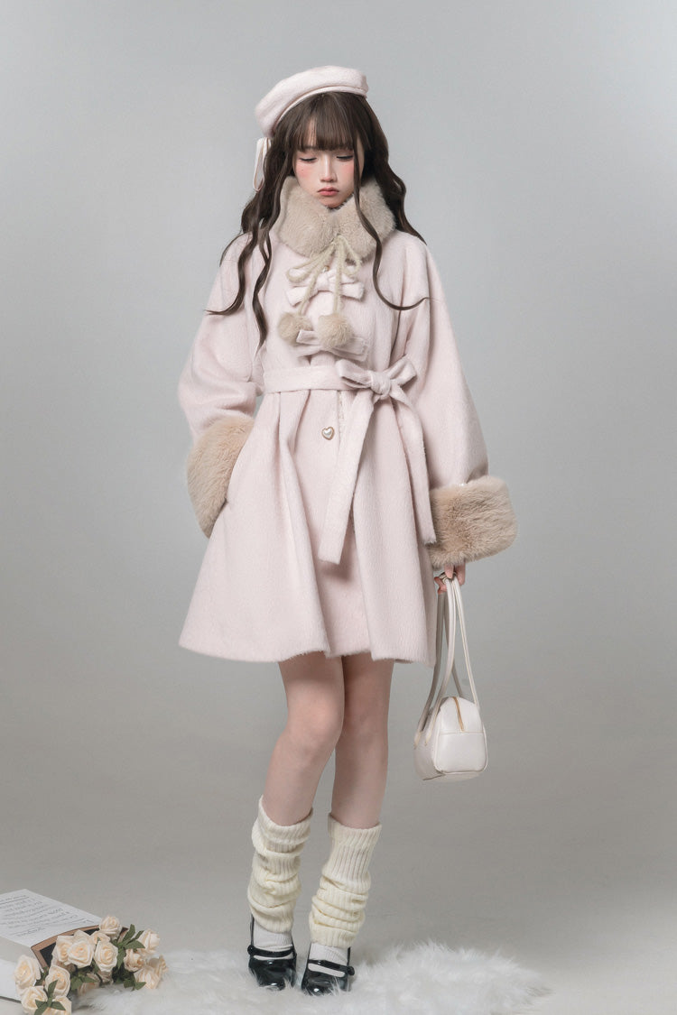 Bella SP Stand Collar Bow Coat Cloak, Long Sleeves Sweet Lolita Outerwear