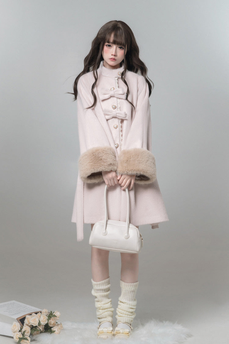 Bella SP Stand Collar Bow Coat Cloak, Long Sleeves Sweet Lolita Outerwear