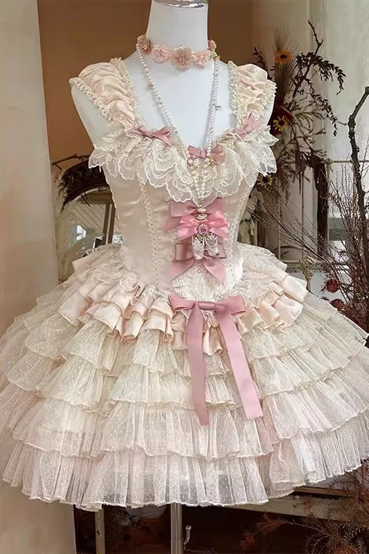 Goddess Ballet Romance Multi-Layer Ruffle Sweet Princess Dress - 2 Shades