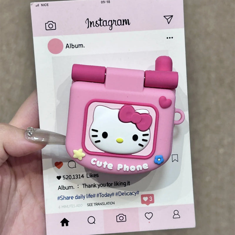 Cartoon Flip Mirror Kitty Airpod Case SK556