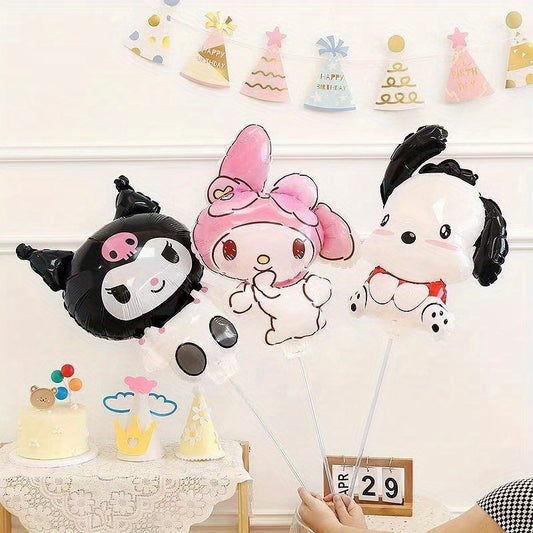 5pcs Cartoon Balloons Halloween Drag Pole Handheld Stick KI742