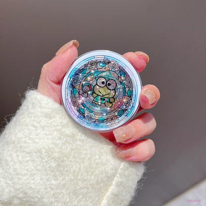 Cute Characters Stained Glass Pattern Glitter Magsafe Pop Socket