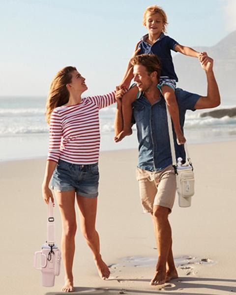 Strap Pouch with Phone Pocket Matching Bottle Carrier Adjustable Water