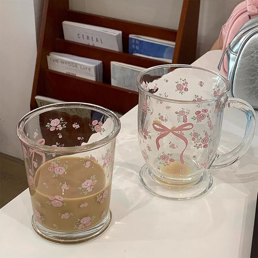 Tasse et bol en verre Bow Flowers - Kimi