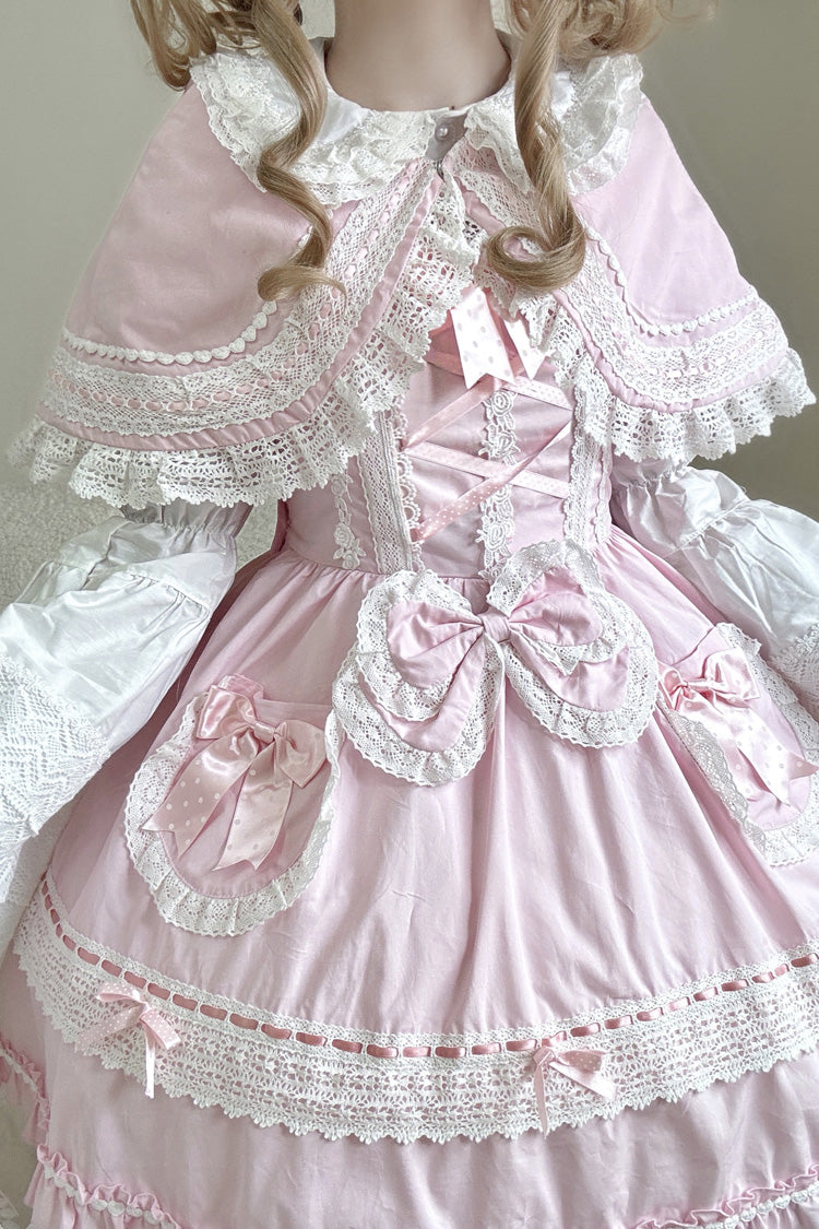 Bobo Bunny Doll Lace-Up JSK Dress with Ruffled Bow, Sweet Lolita Style