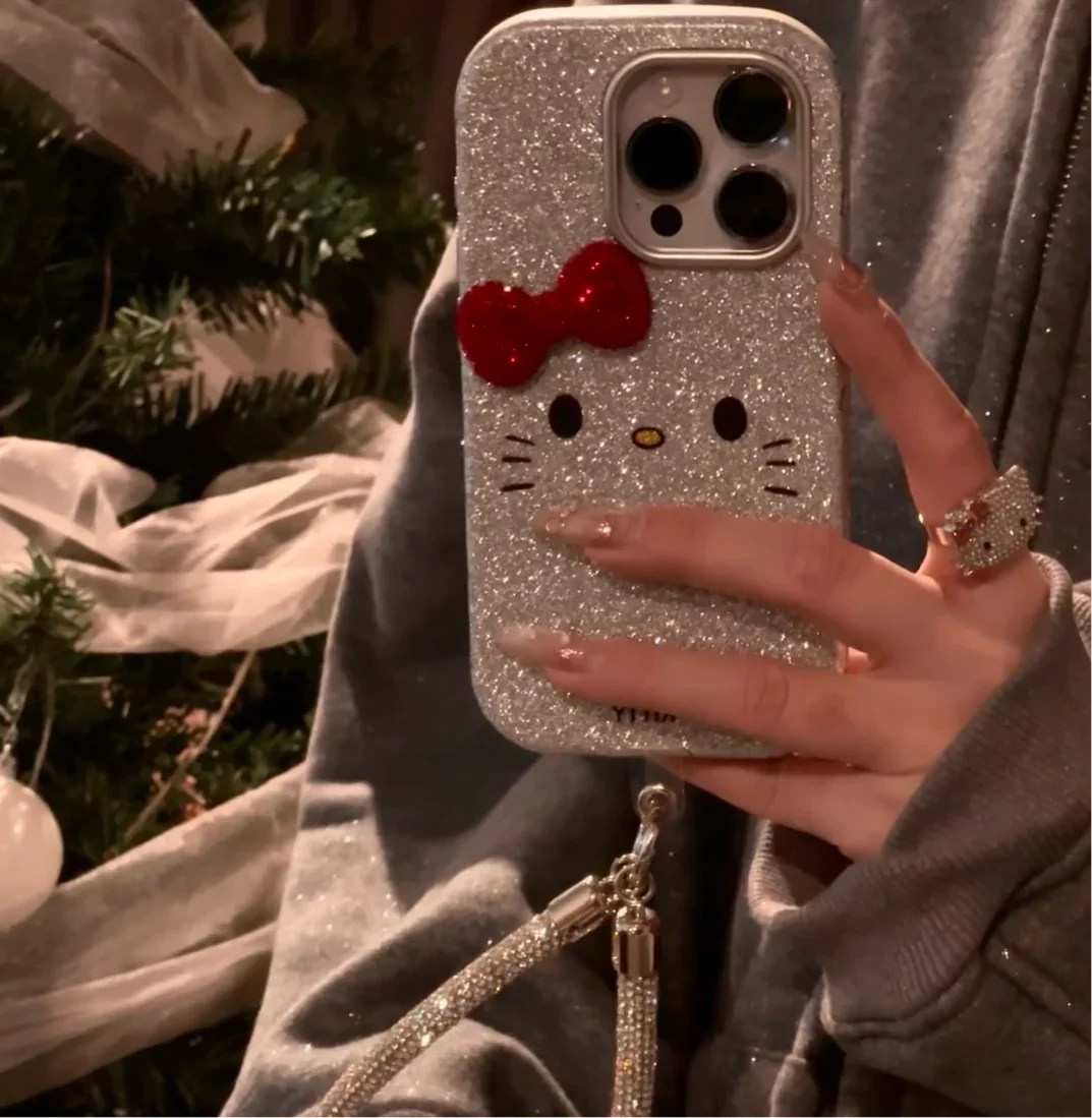 Kitty Shimmering Cutie Phone Case With Charm