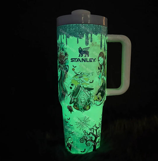 Jack Magic 40 Midnight Oz Tumbler Skellington Glow-in-the-Dark Sally