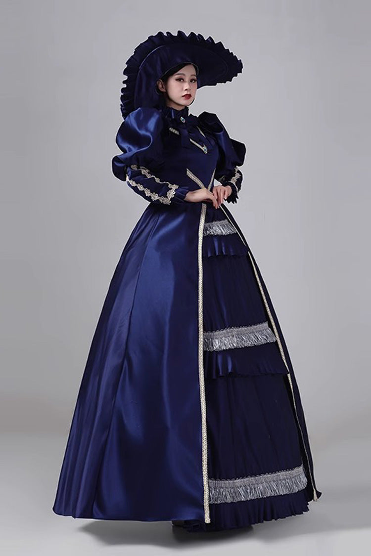 Victorian Princess Dress with Ruffle Cardigan - Medieval Court Style - Triple Hue
