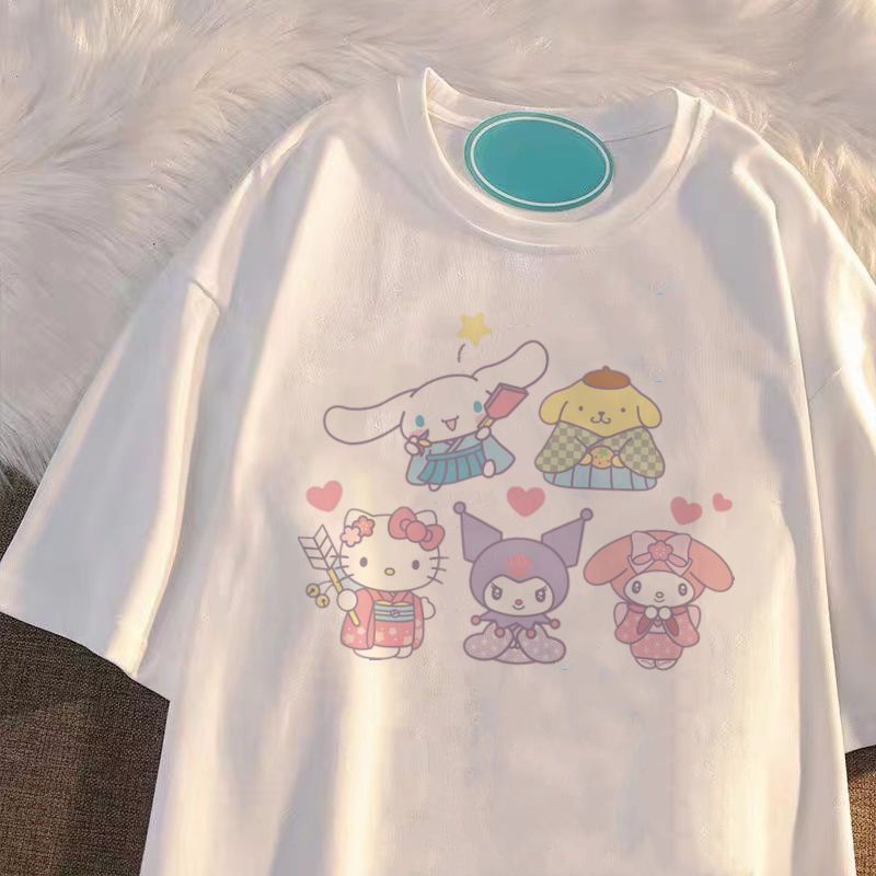 Cartoon Family Cotton Short-sleeved T-shirt KI722