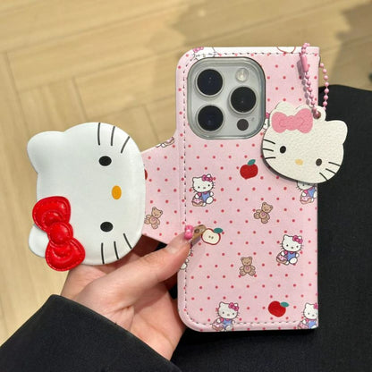 Coque de téléphone à pois rose avec dessin animé KI582