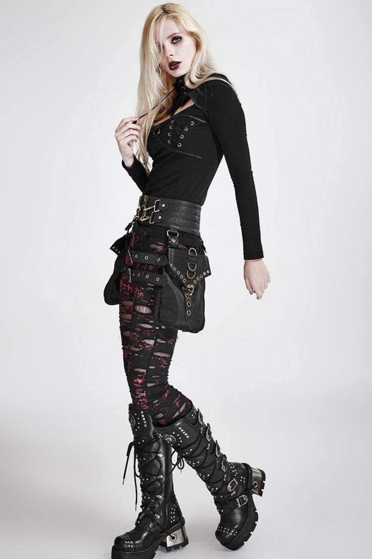 Gothic Women's Sheer Fitted Leggings - Long Length