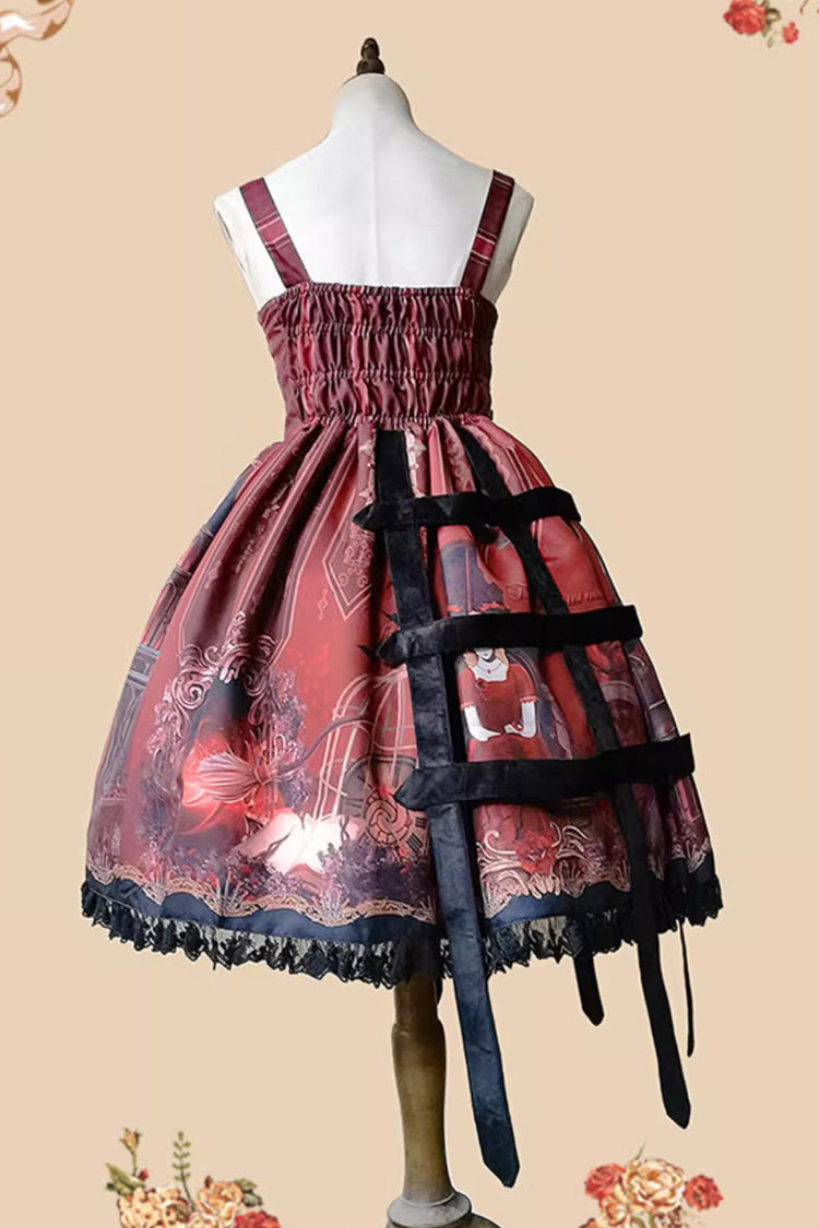 Punk Lolita JSK Dress with Church Print and Ruffles - Midnight Magic - Triple Hue