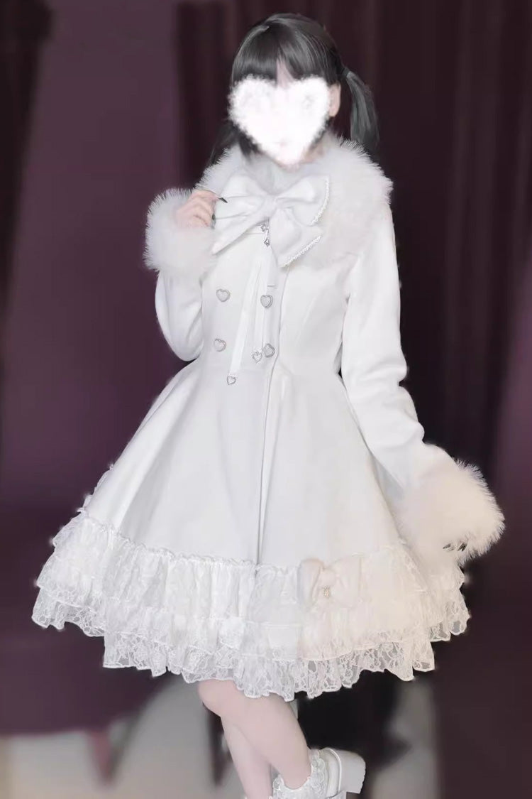 Jirai Kei Coat with Removable Cape and Bowknot - Magician Style - Long Sleeve