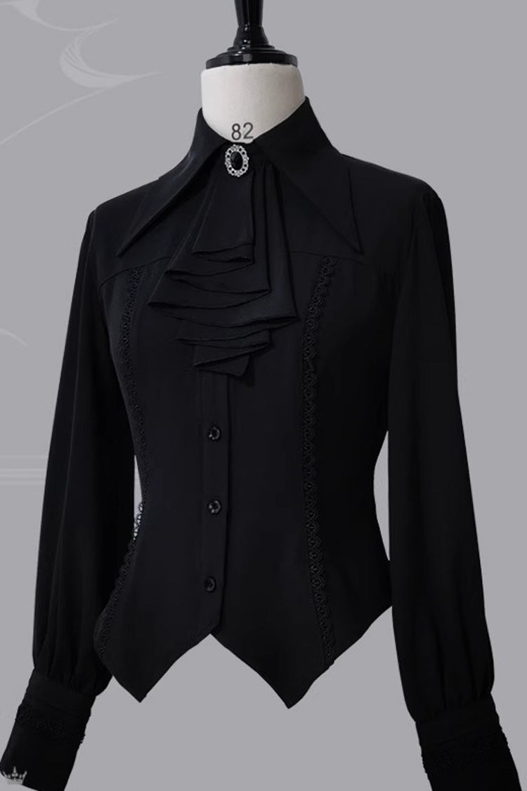 Ouji Lolita Shirt with Lamb Print - Long Sleeve - Triple Color Options