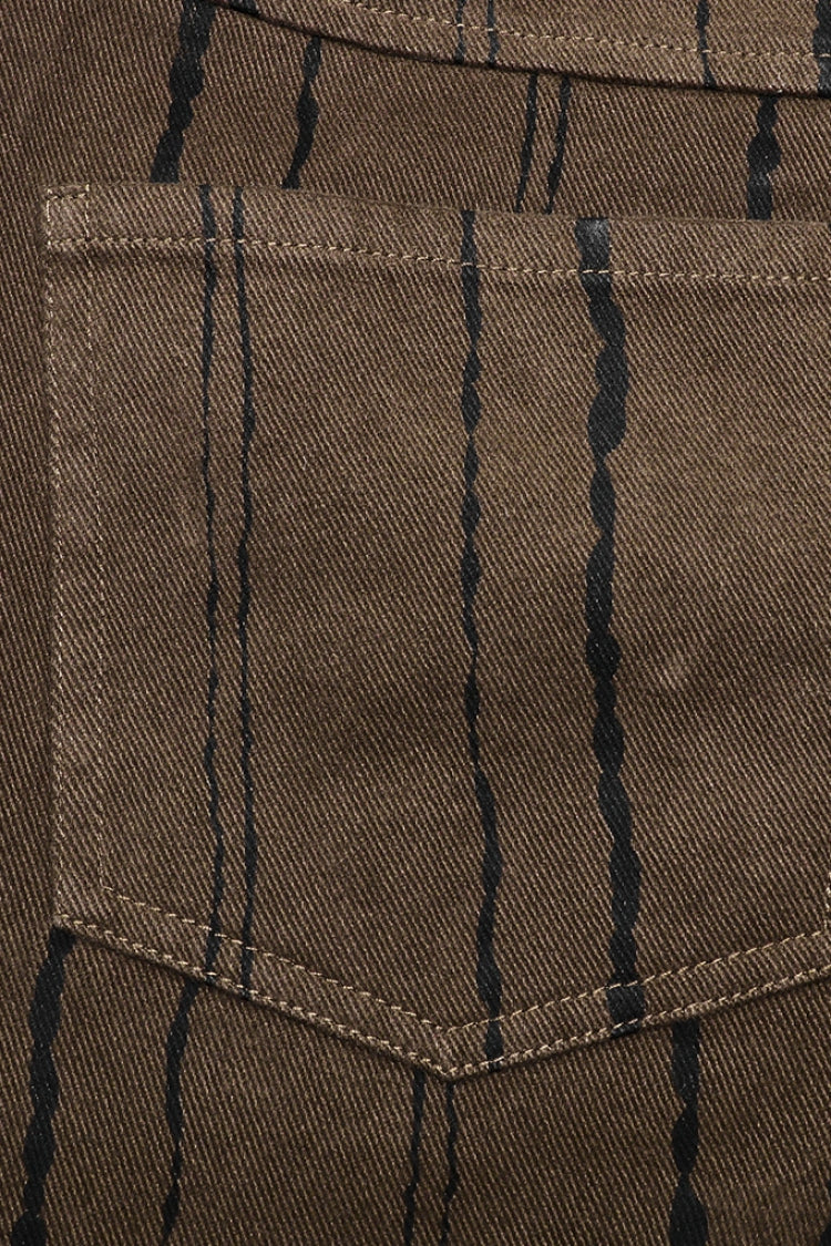 Steampunk Men's Ripped Straight Pants with Metal Rivets and Mesh - Two Tones
