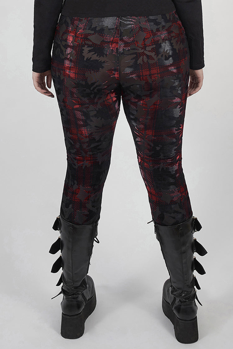Scarlet Plus-Size Punk Leggings with Faux Leather Front