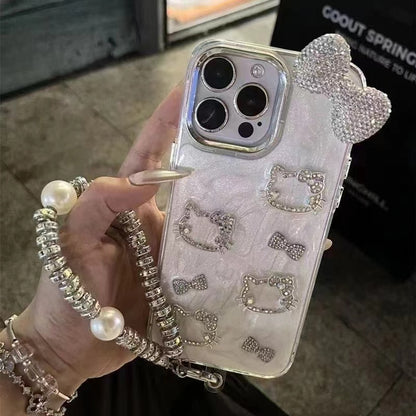 Kawaii White Kitty Electroplated Protective Case