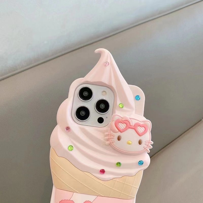 Pink Kitty Ice Cream Phone Case