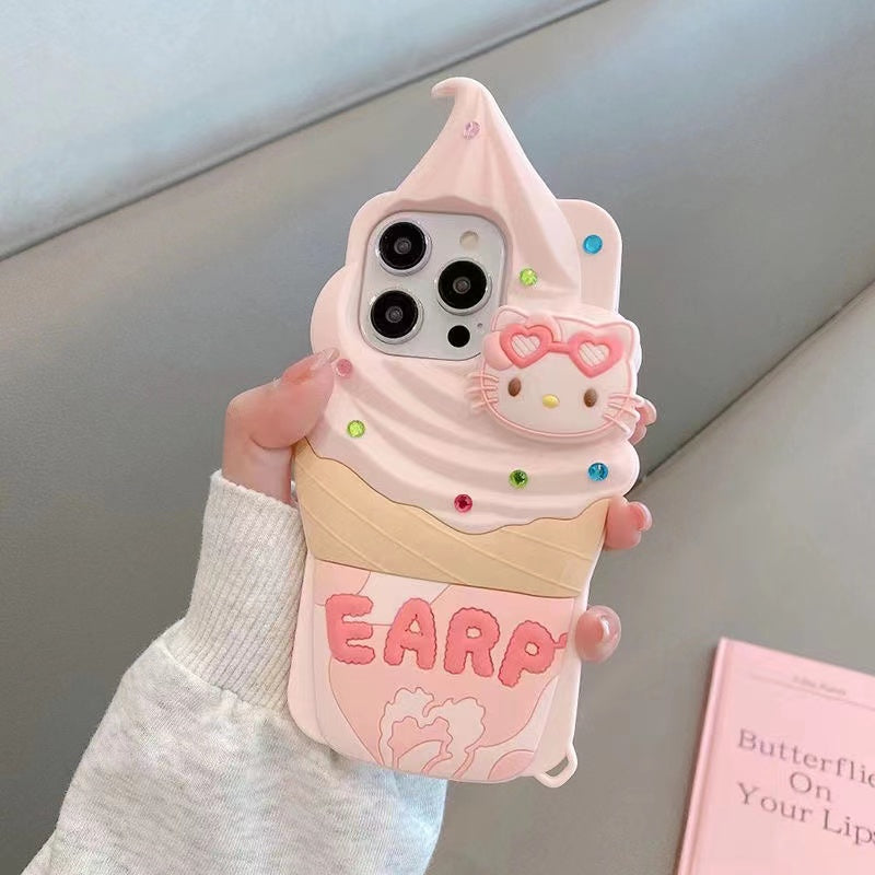 Pink Kitty Ice Cream Phone Case