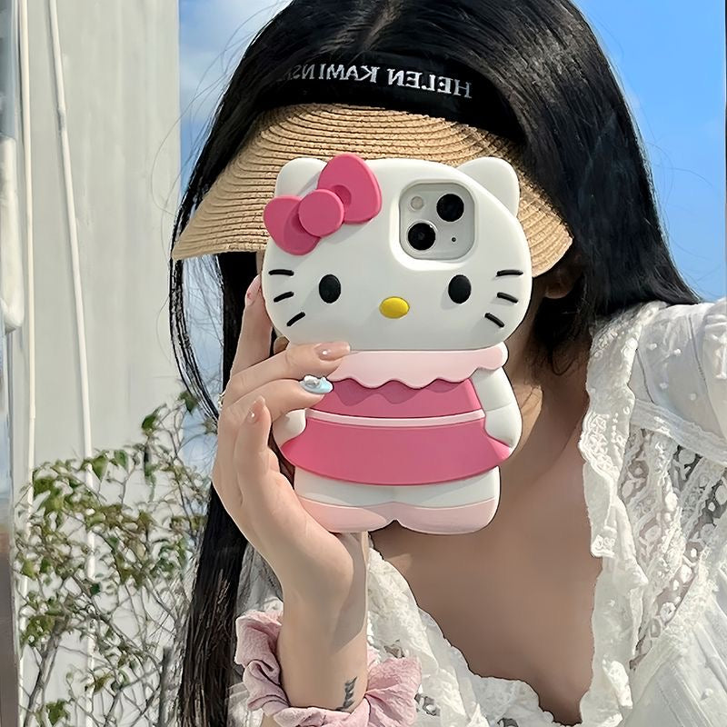 Coque de téléphone à motif de chat rose