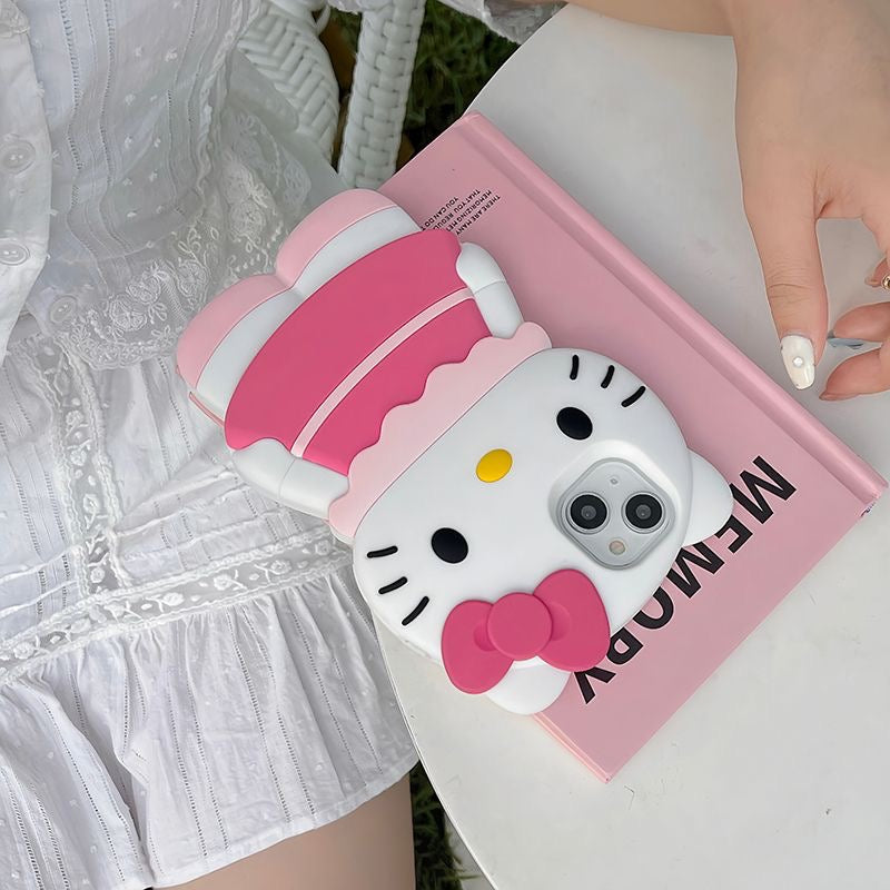 Coque de téléphone à motif de chat rose