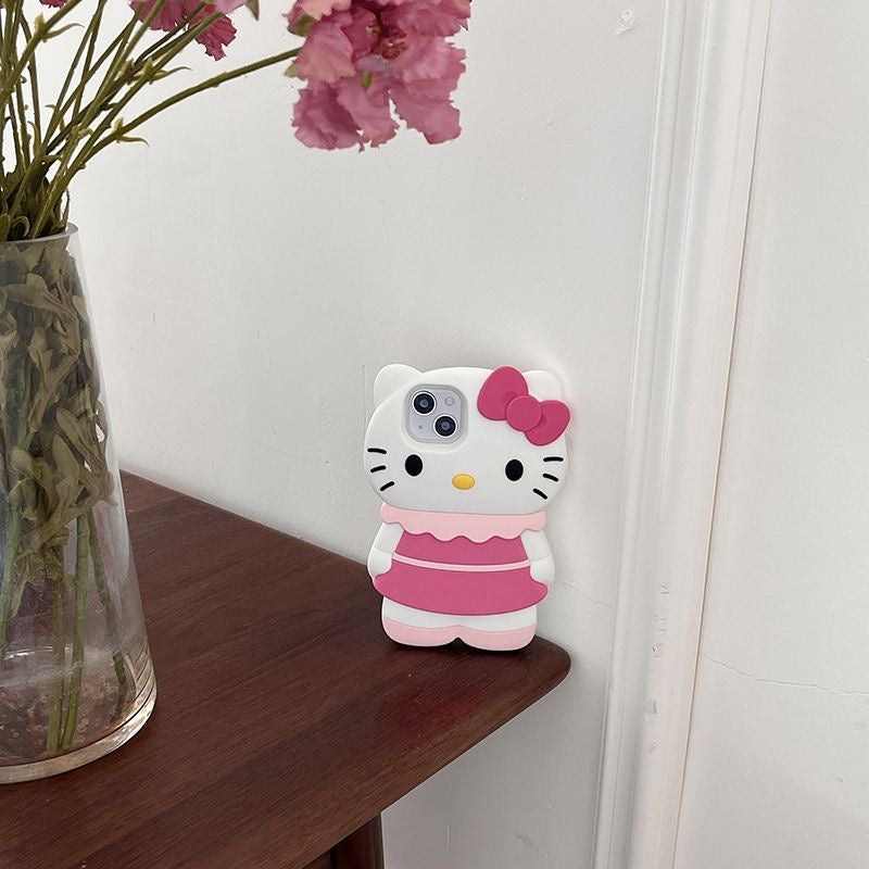 Coque de téléphone à motif de chat rose