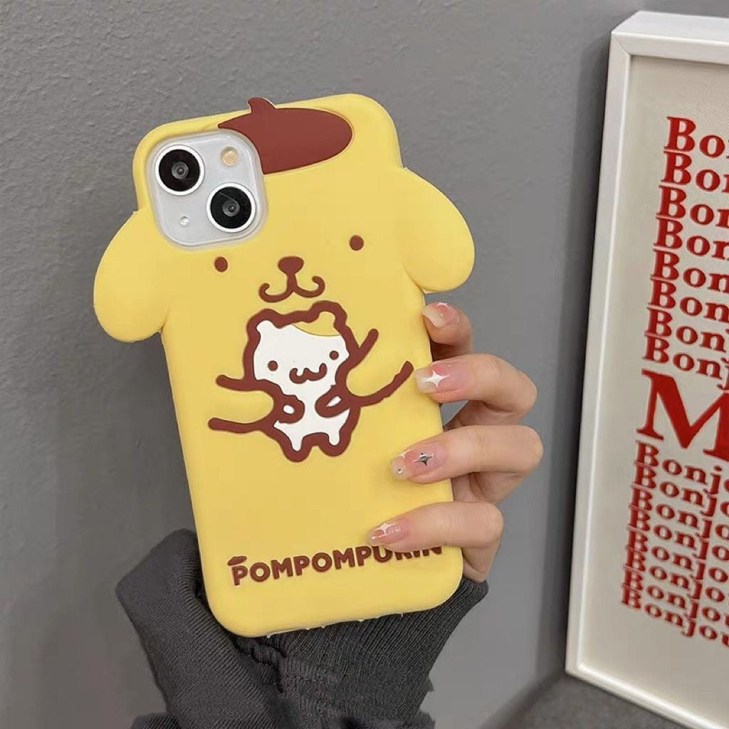 Coque de téléphone en silicone Pom avec un ami