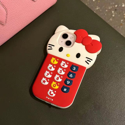 Coque de téléphone à bouton Red Kitty