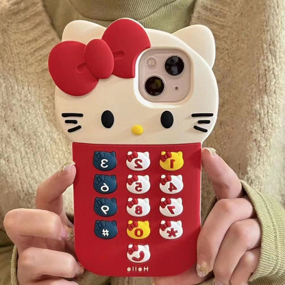 Coque de téléphone à bouton Red Kitty