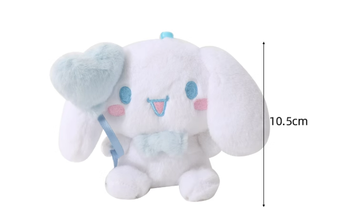 Cartoon Figure with Heart Plush Keychain