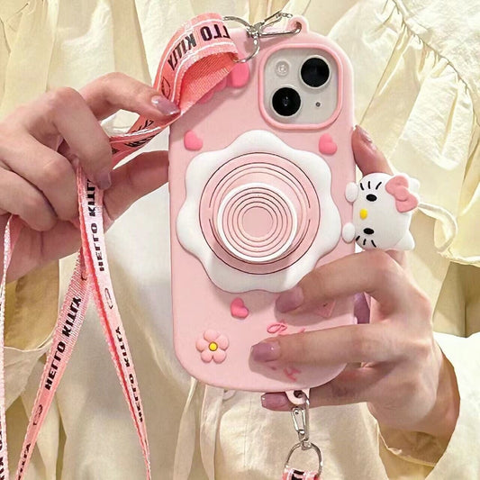 Kitty Camera Phone Case with Shoulder Strap