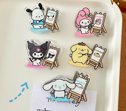Trombone à motif de peintre kawaii