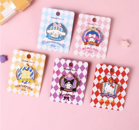 Badge en métal Preppy mignon 