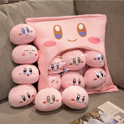 Kirby avec 6 petites poupées en peluche