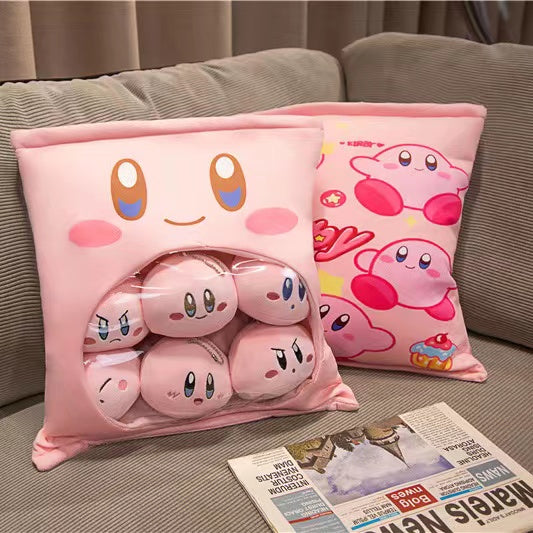 Kirby avec 6 petites poupées en peluche