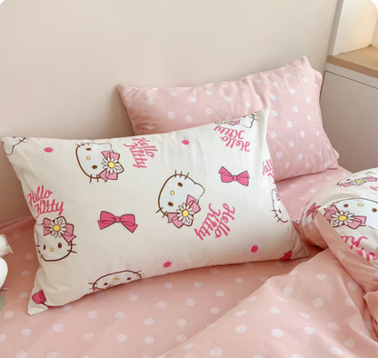 Kitty Cotton Bedding Sheet Bow Design