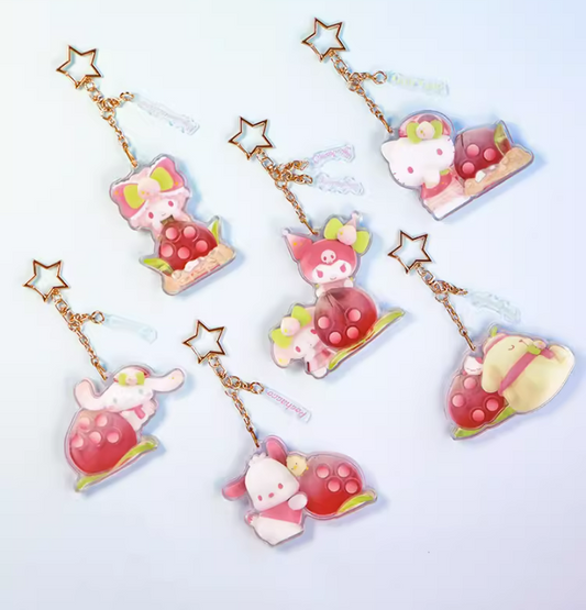 Cartoon Peach Paradise Keychain
