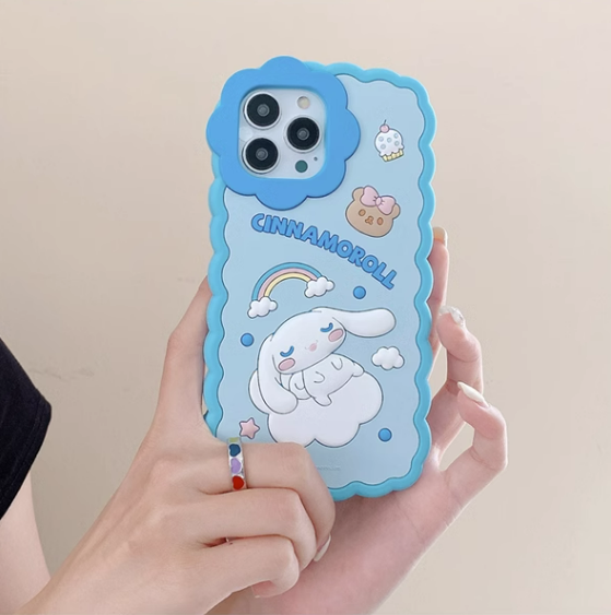 Coque de téléphone à motif de vague de dessin animé