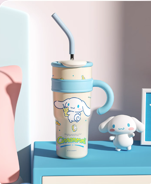 Cute Straw Stainless Vacuum Bottle