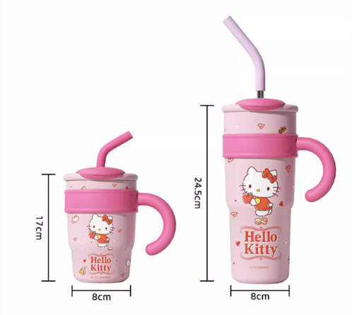 Cute Straw Stainless Vacuum Bottle