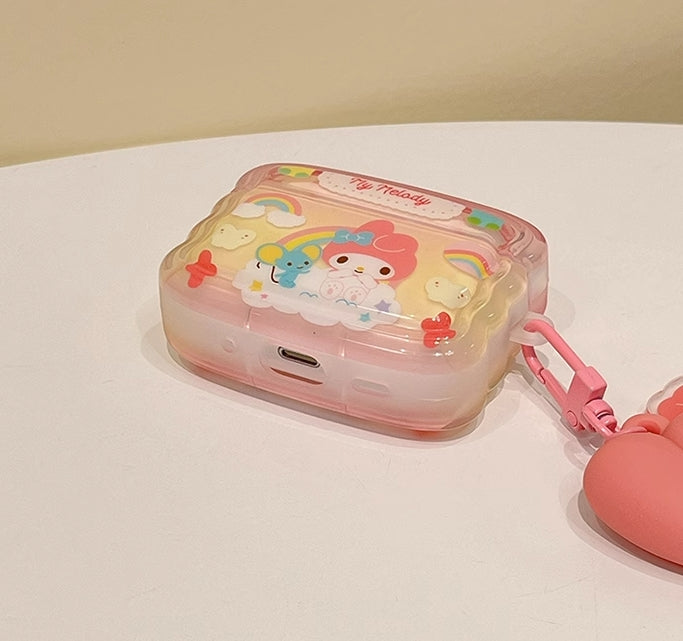 Bunte AirPods Kopfhörerhülle mit Cartoon Muster