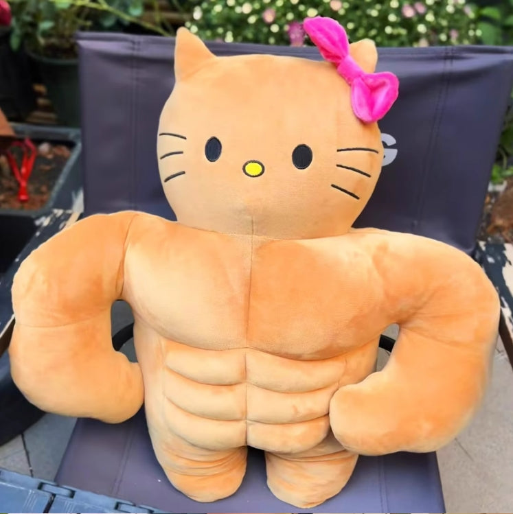 Jouets en peluche amusants Muscle Kitty 