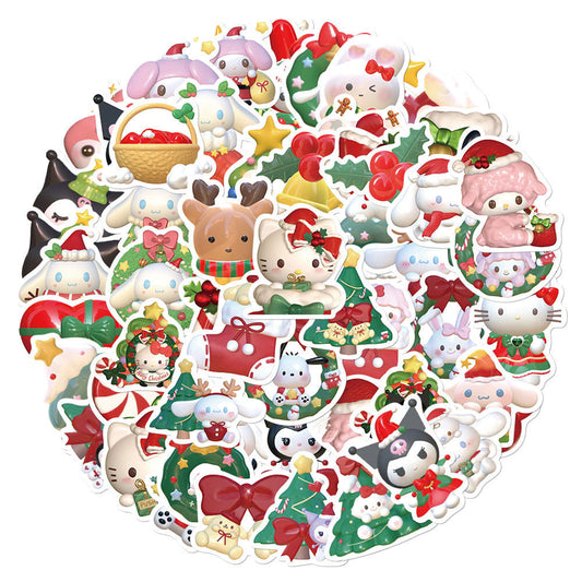 Kawaii Weihnachtsanime-Aufkleber