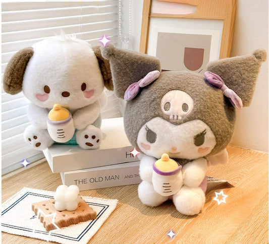 Poupée en peluche bébé ange Pocha et Kuro