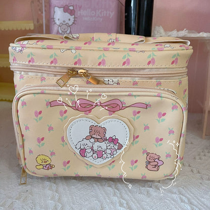 Trousse de maquillage multicouche Kawaii Mikko