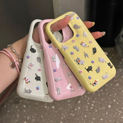 Coque iPhone autocollante avec chaton coloré