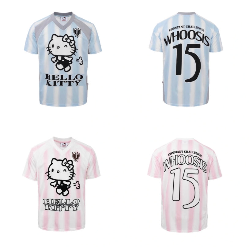 T-shirts de football à rayures Kitty